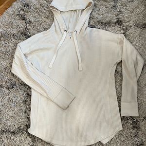 Waffle sweater mock sweatshirt